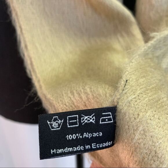 SHUPACA tan beige brown 100% alpaca soft warm fall winter unisex Scarf - Picture 8 of 9